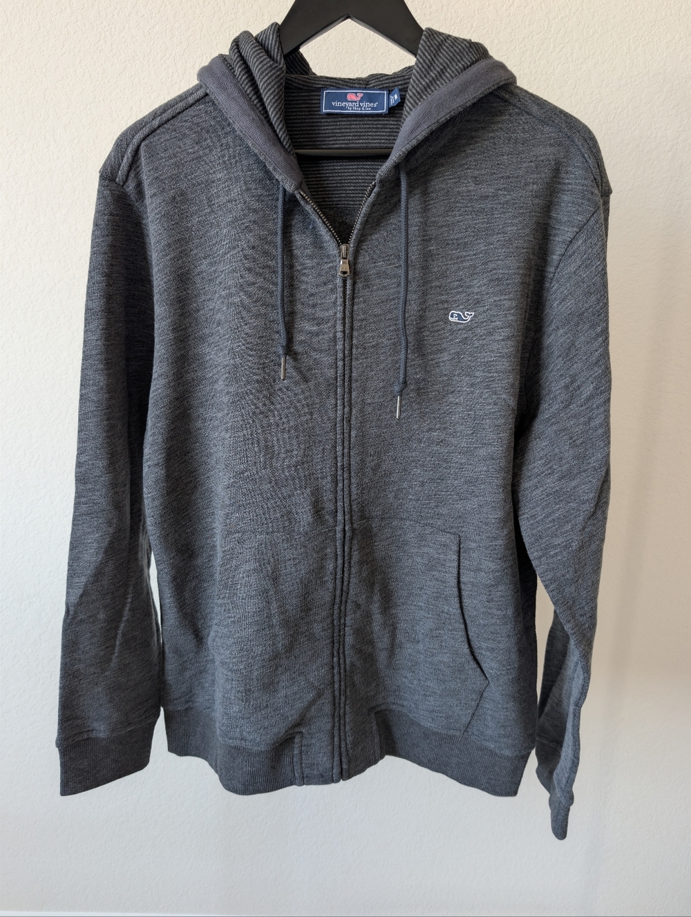 Vineyard Vines Men’s Dark Charcoal Zip-Up Hooded Sweater